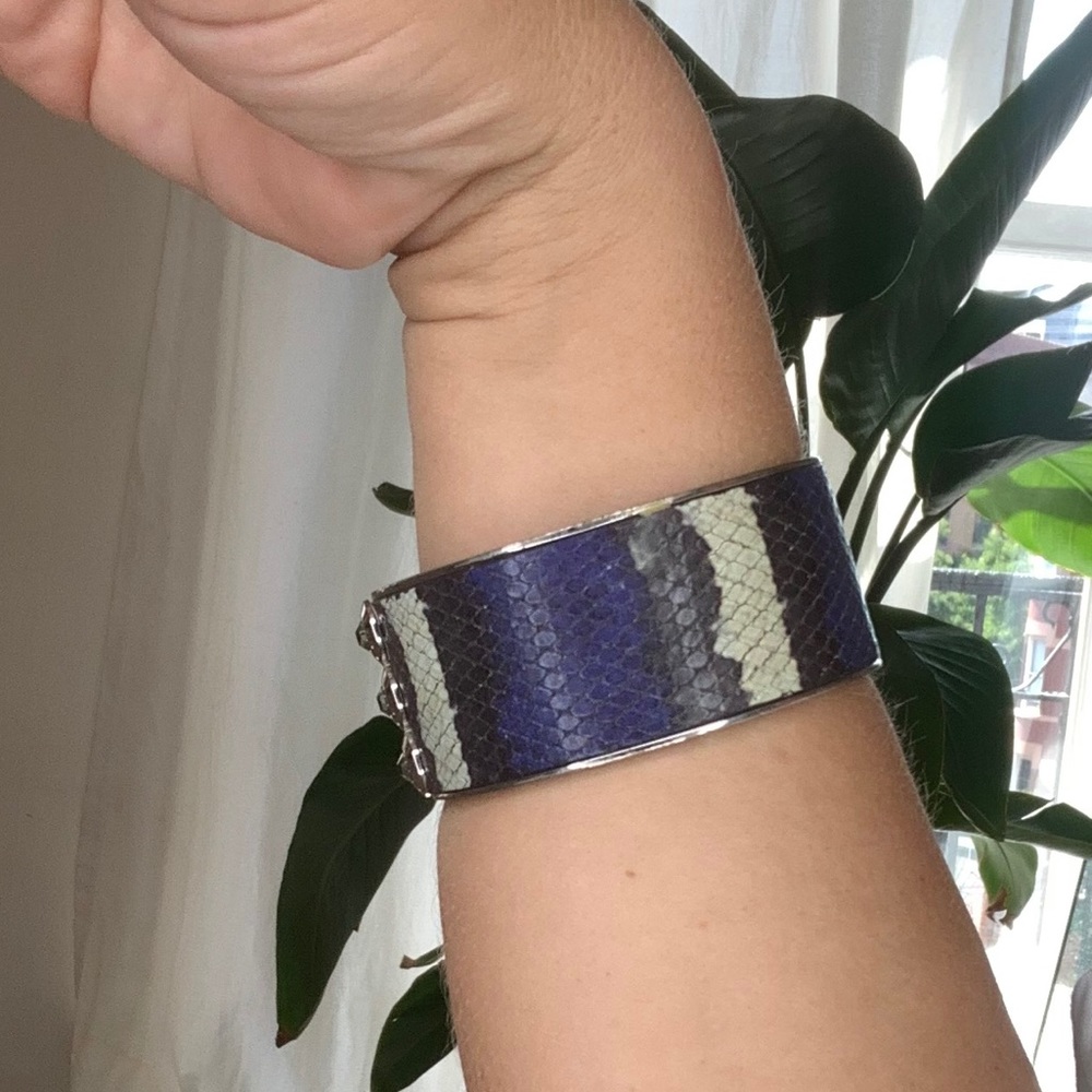 Henri Bendel python cuff bracelet